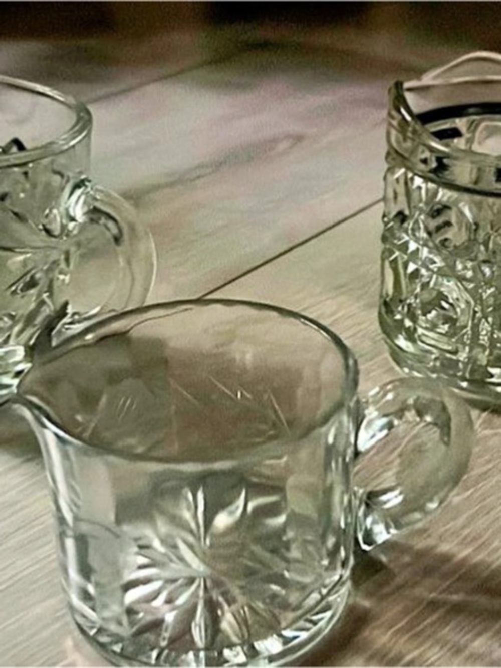 Clear Glass creamers Set of 3